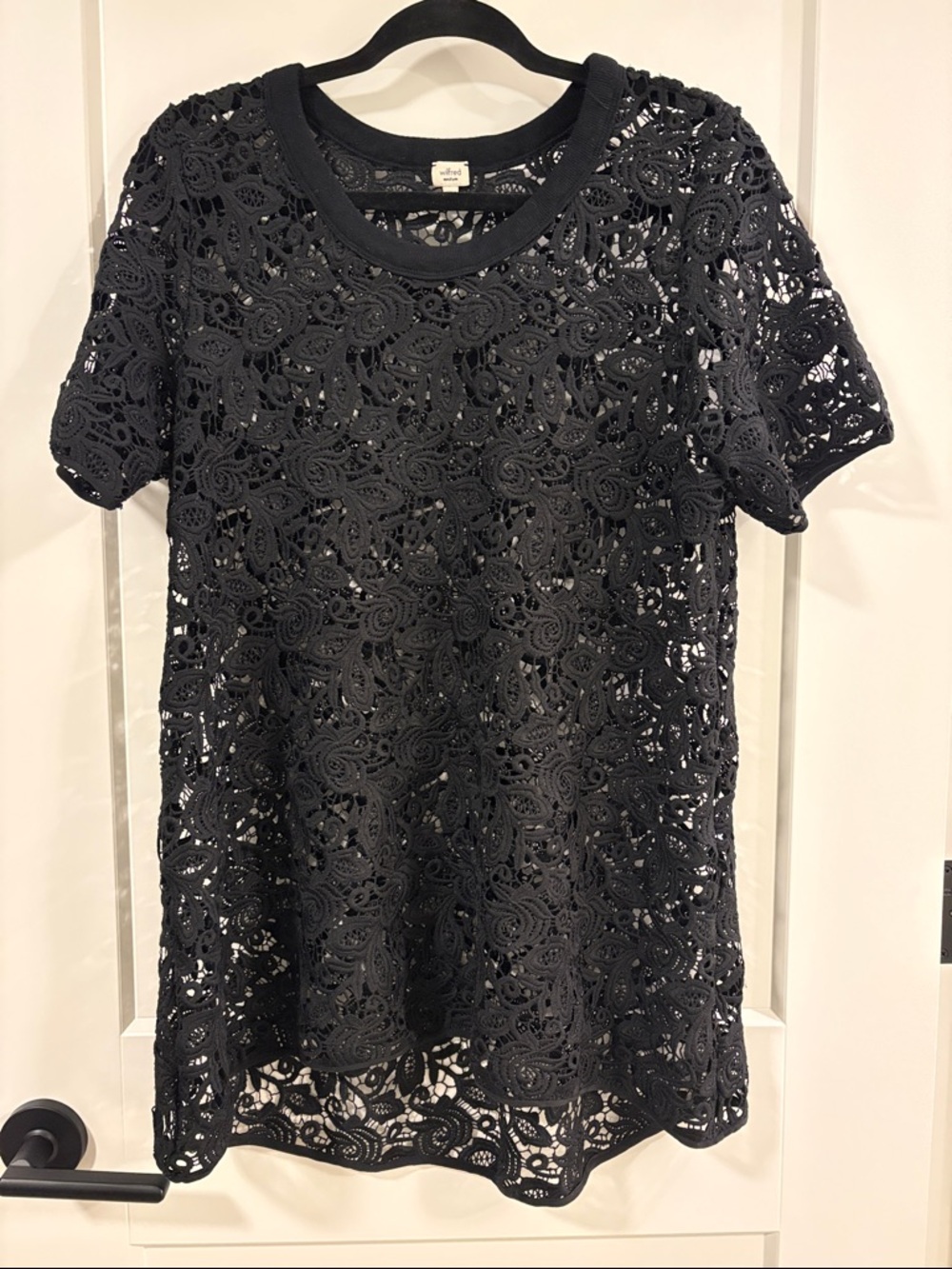 Wilfred Black Crochet Lace Blouse